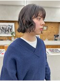 ボブパーマ　ニュアンスパーマ　パーマスタイル　くせ毛風パーマ
