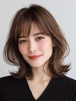 ヘアー ミッション 心斎橋店(hair Mission)&nbsp;ミディアムレイヤー/顔まわりカット/透明感ミルクティーアッシュ