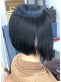 大人前下がりボブ×柔らか縮毛矯正