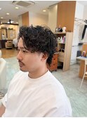 大人メンズ　メンズパーマ　大人ヘア