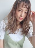イメチェン耳かけニュアンスパーマフォギーベージュ