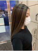 バレイヤージュ+ベージュ