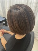 大人ショート　白髪ぼかし　メルティカラー　髪質改善