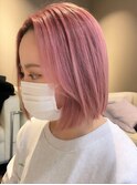 ba573_ニュアンスカラーオン眉ショートミルクティーピンクボブ