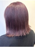 ダブルカラーピンクベージュベージュカラーケアブリーチミニボブ