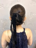 エフェ(effet)&nbsp;ベロアリボンのタイトシニヨン