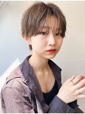 30代40代50代小顔ハンサムショート/チョコレートアッシュ