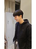 コンマヘアツーブロックマッシュカルマパーマノーセットマッシュ
