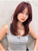 韓国風レイヤーカット/前髪カット/美髪エアリーロング髪質改善