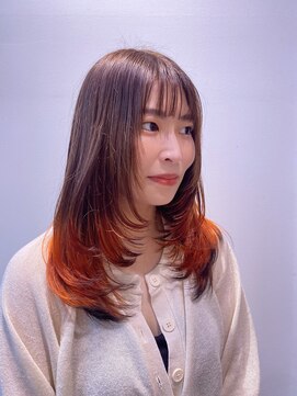 ステア ケース(stair case) 裾カラー/フォックスカラー/オレンジ/ブラック