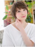 アースカラー斜めバング大人ショートウルフc6上尾20代30代40代