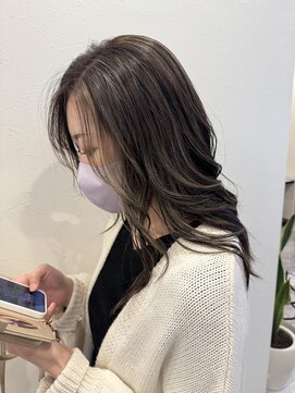 リオリス ヘア サロン(Rioris hair salon) 【石川諒】ロング/ハイライト/大人可愛い/アッシュオリーブ