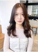 美髪顔周りレイヤーくびれヘアロング_F0044