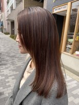 サル(saru)&nbsp;#顔周りカット × #ピンクブラウン