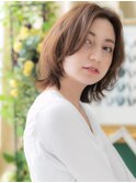 ★センターパート小顔フェザーショートボブウルフ30代40代★1