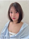 ブリーチなしカラーレイヤーボブ小顔ヘア