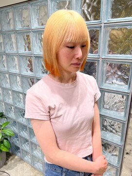 ノル 栄矢場町(nol) ブロンド×オレンジ　デザインカラー