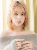 ハイトーンカラーシャンパンベージュブロンドボブA6越谷20代30代