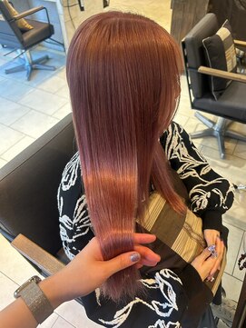 ヘアリゾート粋 ティガ 池袋店(tiga) ブリーチカラー/ピンクブラウン/ストレートロング