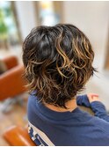 30代向け髪質改善ウルフショートハイライト