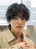 天神大名メンズパーマシャドウパーマシースルーマッシュウルフ