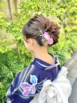 フェリーチェ 六本木店(Felice)&nbsp;浴衣 着物 ヘアセット 中間アップ アップスタイル イベントヘア
