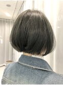 ミニボブ☆シアグレージュ☆艶カラー☆お手入れ楽チン☆小顔
