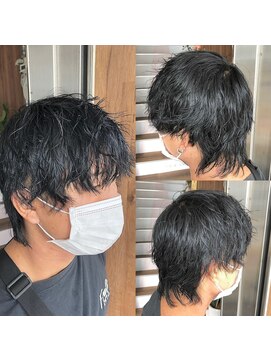 アヴァンス 天王寺店(AVANCE.) マッシュウルフ×ブルーブラック