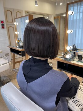 ネオリーブ チロル 横浜西口店(Neolive CiroL.) 縮毛矯正で作るボブ【黒髪小顔ボブルフワンレンネビージュ】