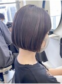ショートボブハイライトカラーミルクティーベージュダブルカラー
