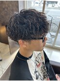 波巻きパーマ　