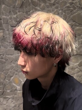メンズサロン ガウディ 三宮店(men's salon Gaudi) メンズウルフ×メンズカット×ブリーチハイトーンデザインカラー