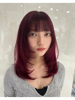 アンダーバーホワイトモデ 河内長野(_WHITE mode) ハイライトカラーミルクティーベージュレイヤーカット