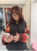 赤髪パーマ