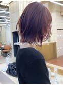 _名古屋ブリーチなしダブルカラーレッドブラウンボルドーカラー