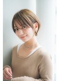 20代30代40代50代小顔ひし形ショートボブ丸み前下がり