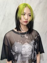 ヴァイス 渋谷店(VAICE)&nbsp;ライムグリーンのルーツカラーデザイン/アニメカラー