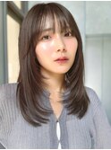 ミディアムレイヤー/20代30代40代/顔周りカット/大人可愛いヘア