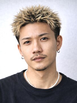 メンズフィール 心斎橋(MEN'S FEEL) ピンパーマスパイキーショートブロンドブリーチ２回