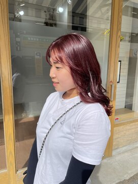 ヘアーサロン グラブ(hair Salon grab) ツヤ感ピンクロング