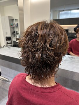 ビカムメンズヘアー 栄店(become men's hair) 外ハネがカッコいいブラウンサーフカール
