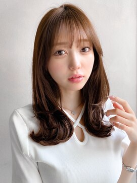 リヤン 表参道(lyann) 斜めバング大人可愛いシースルーバングピンクベージュ美髪