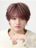 ピンクベージュシースルーセンターパート