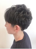 ゆるパーマ × 2ブロック束感カット