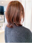 福山美容院イルミナカラー人気Caaryピンクベージュー/コーラル