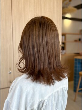 リエットヘアー 杢左店(Lie-et. hair) 大人可愛い20代30代◎切りっぱなし　ミディアムオレンジベージュ