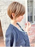 ケアブリーチ白髪ぼかしハイライト×大人ガーリーショート[立川]