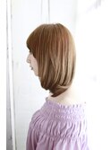 斜めバングデザインカラーシルキーベージュグレージュカラー/023