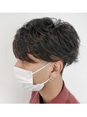 メンズカットショートヘアツーブロック