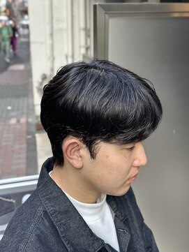 リバティシェアバーバー 銀座(LIBERTY SHARE BARBER) 韓国風ダウンパーマシースルーマッシュ